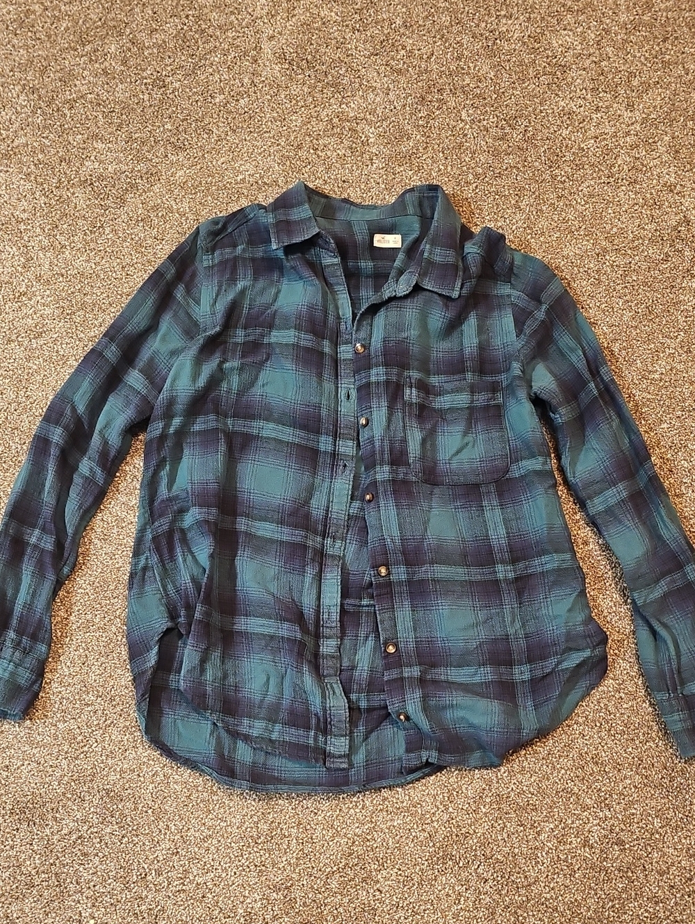Hollister Blue & Green Flannel